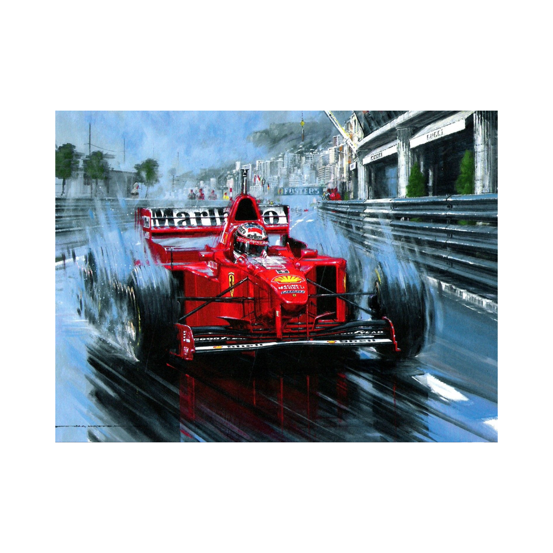 Quadro Decorativo Michael Schumacher Scuderia Ferrari Monaco Grand Prix