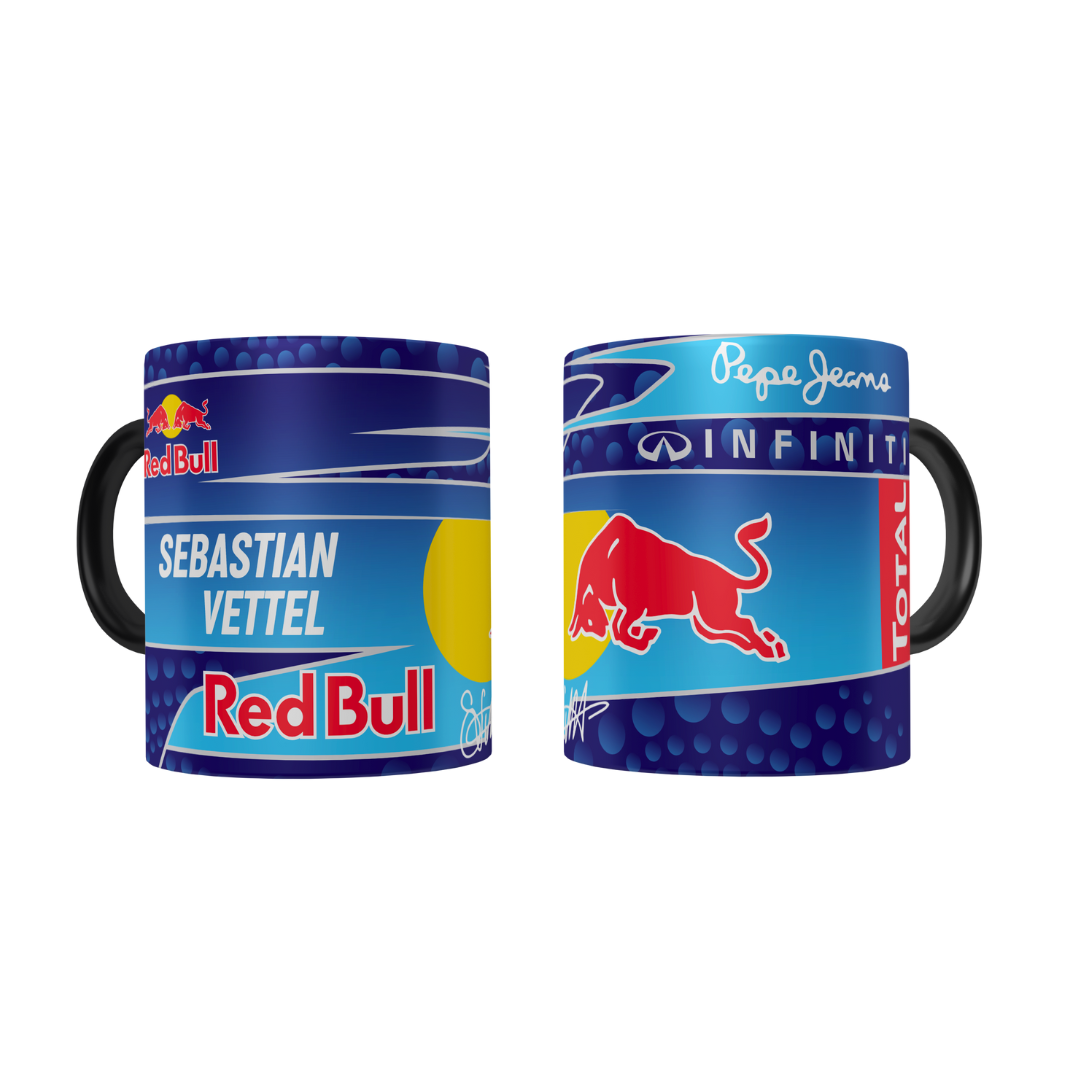 Caneca Capacete Sebastian Vettel Red Bull Racing 2013