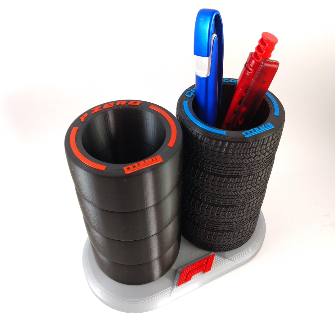 Porta Canetas Pneu Pirelli F1 3D Decorativo