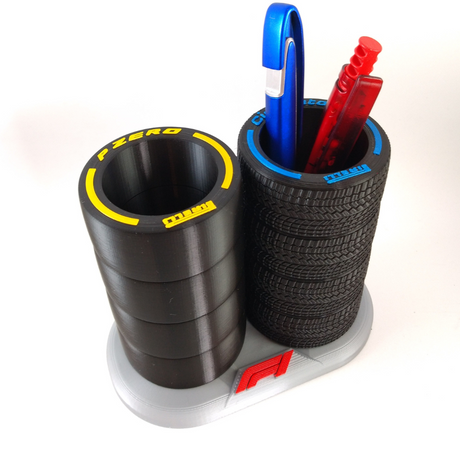 Porta Canetas Pneu Pirelli F1 3D Decorativo