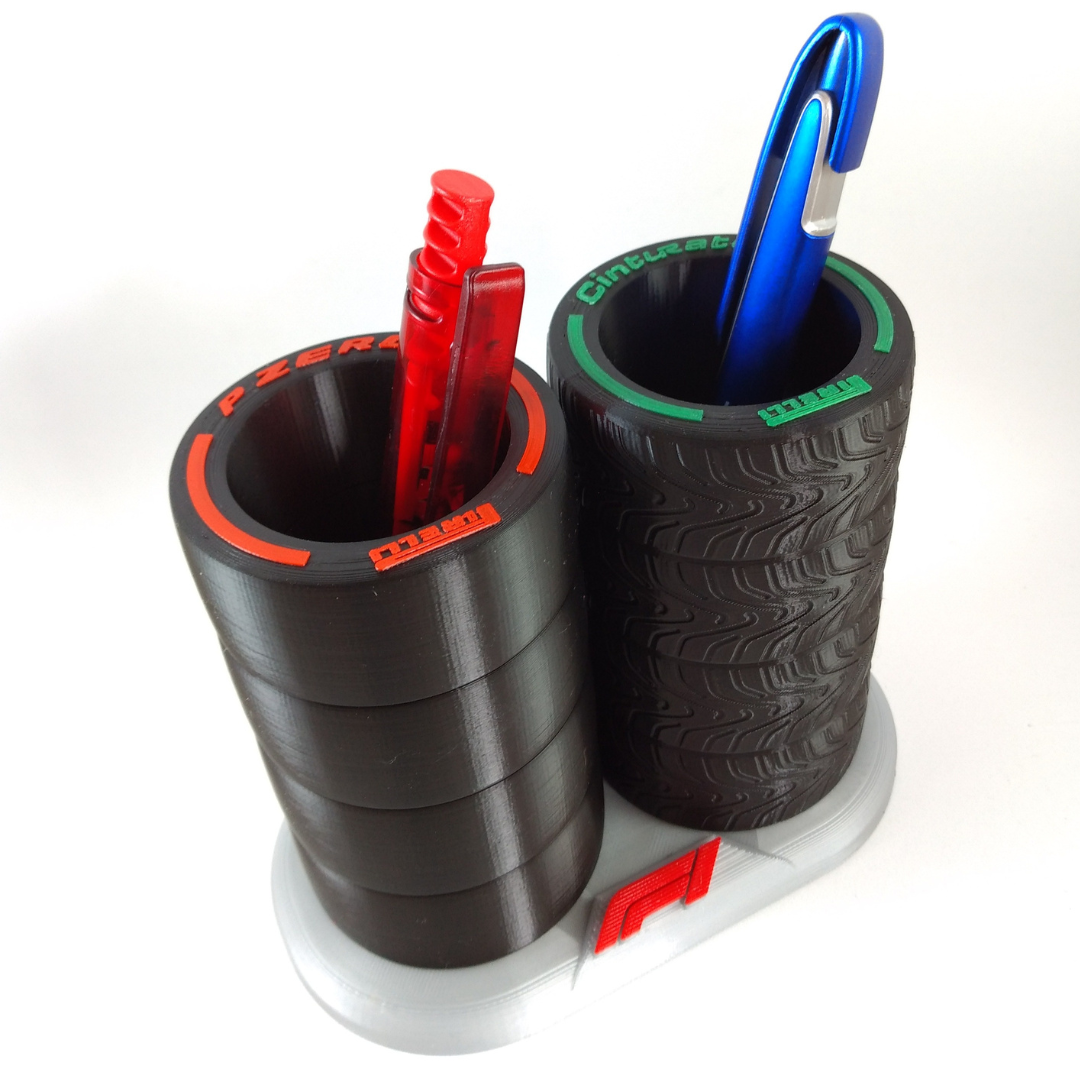 Porta Canetas Pneu Pirelli F1 3D Decorativo
