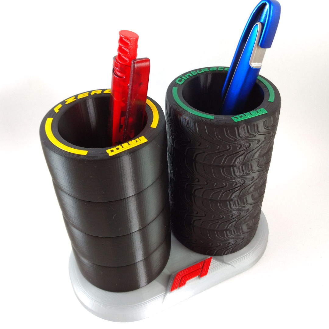 Porta Canetas Pneu Pirelli F1 3D Decorativo