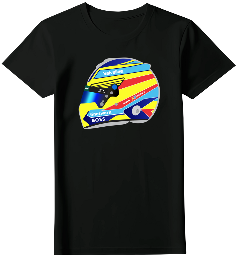 Camiseta Ilustração Capacete Fernando Alonso Feminina