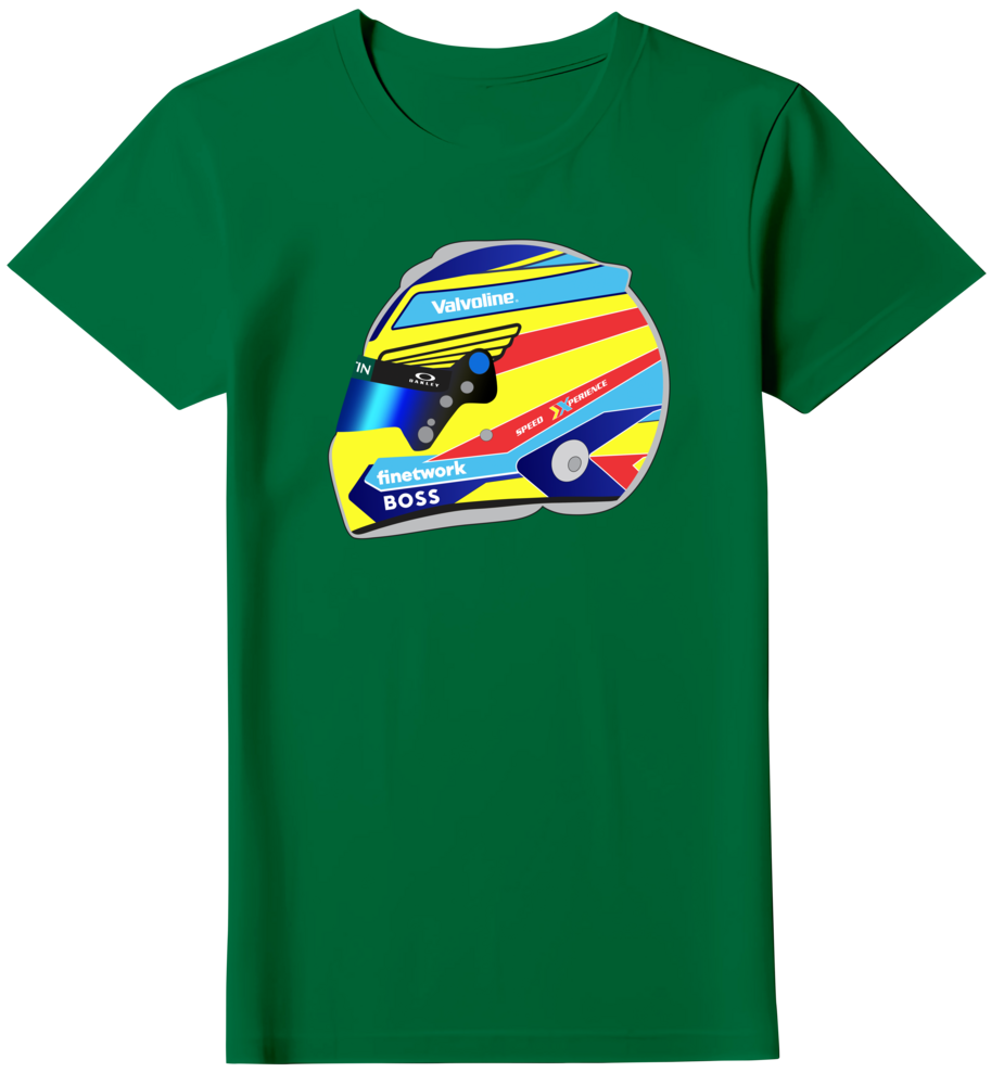 Camiseta Ilustração Capacete Fernando Alonso Feminina