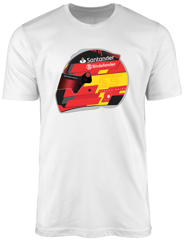 Camiseta Ilustração Capacete Carlos Sainz