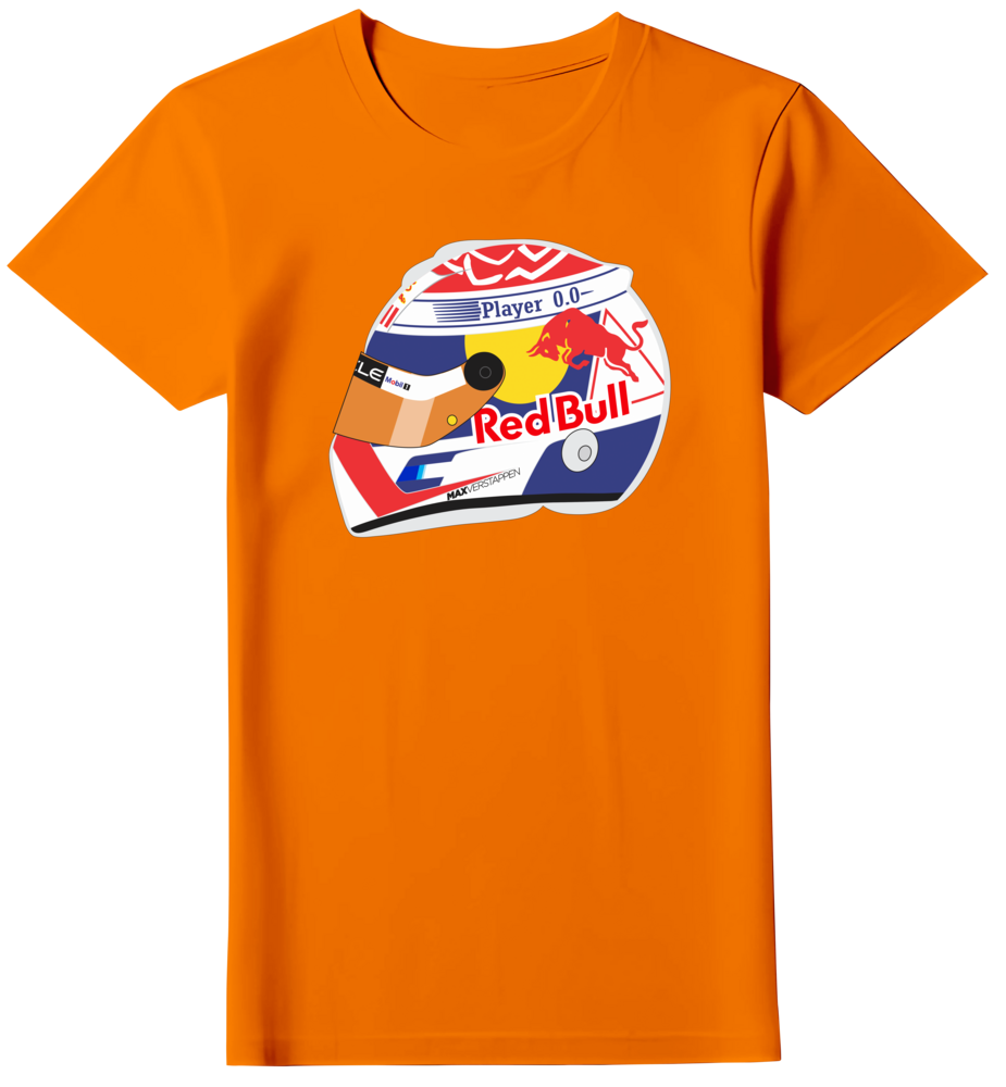 Camiseta Ilustração Capacete Max Verstappen Feminina