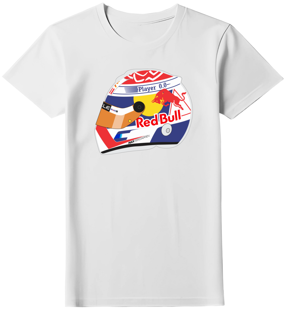 Camiseta Ilustração Capacete Max Verstappen Feminina