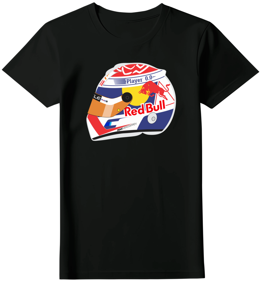 Camiseta Ilustração Capacete Max Verstappen Feminina