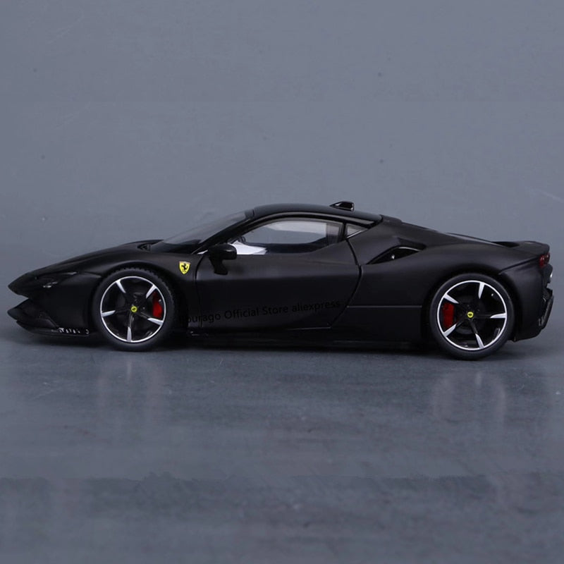 Miniatura Ferrari SF90 Stradale 2022 Preta 1:24