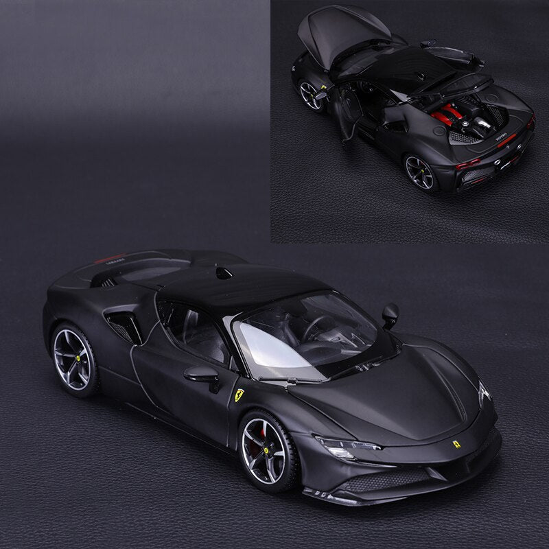 Miniatura Ferrari SF90 Stradale 2022 Preta 1:24