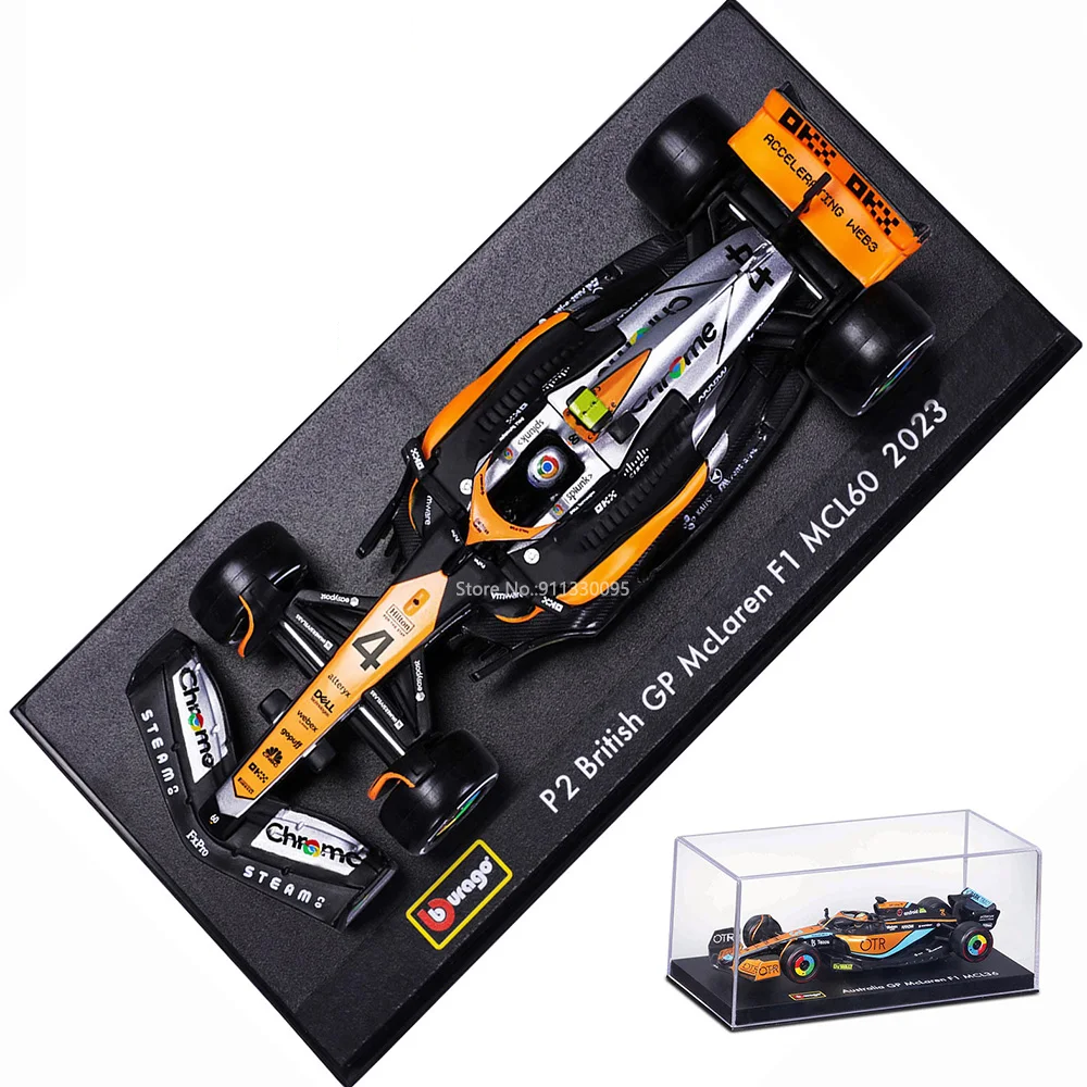 Miniatura MCL60 McLaren F1 Team Edição Especial GP Silverstone 2023 1:43 c/ Caixa de Acrílico - Lando Norris 4