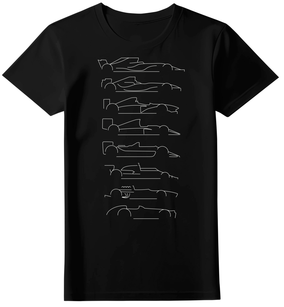 Camiseta Evolução dos Carros Fórmula 1 Feminina