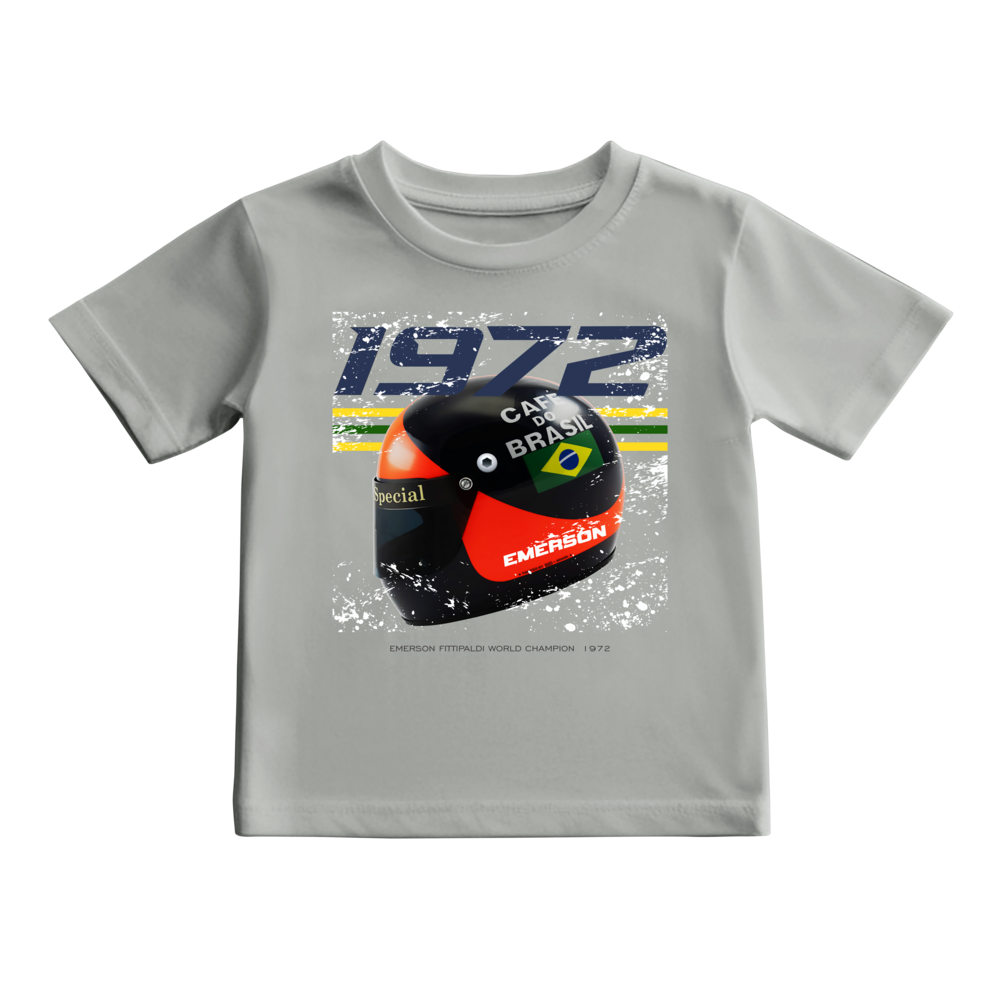 Camiseta Emerson Fittipaldi Campeão Mundial 1972 Lotus John Player Special F1 Team KIDS