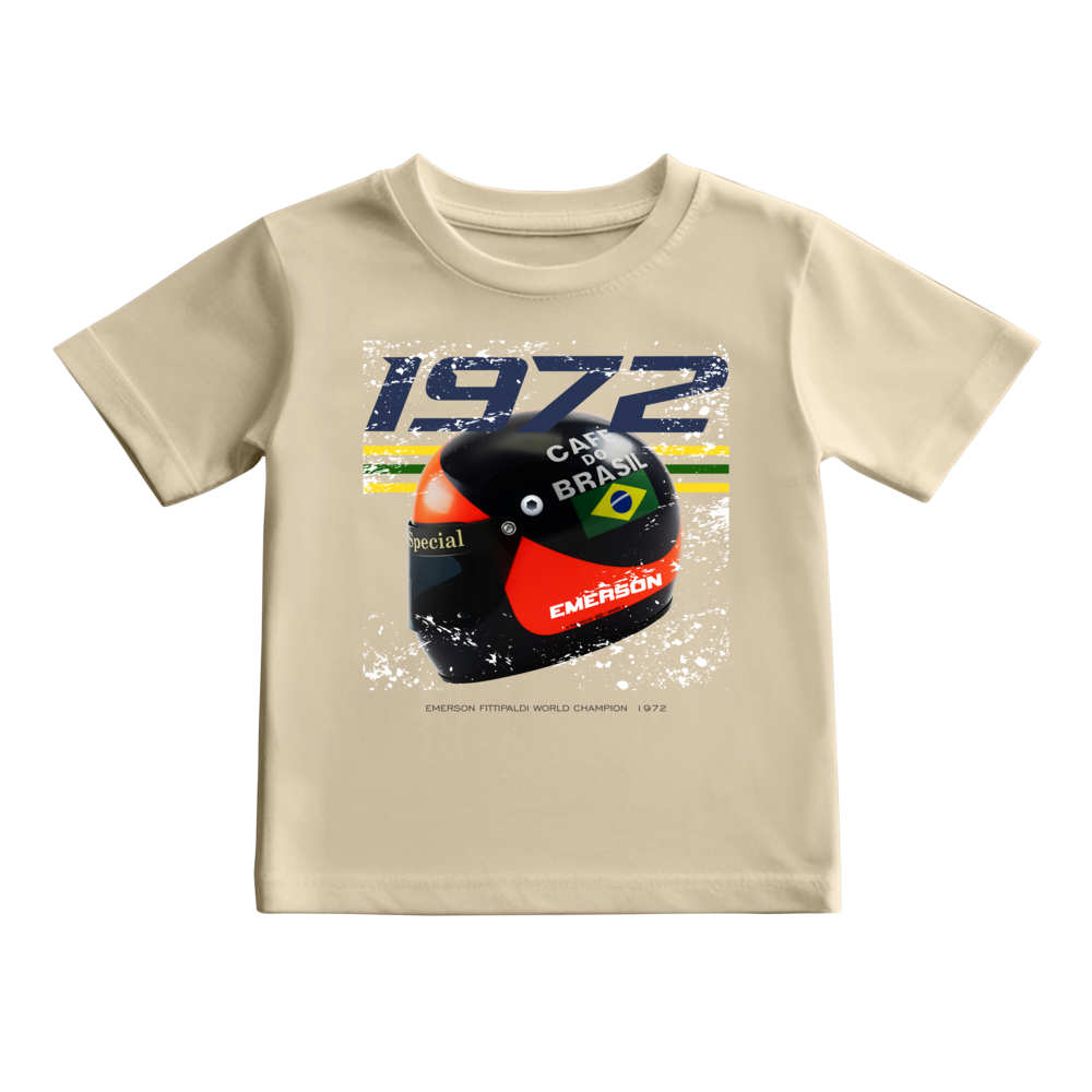 Camiseta Emerson Fittipaldi Campeão Mundial 1972 Lotus John Player Special F1 Team KIDS