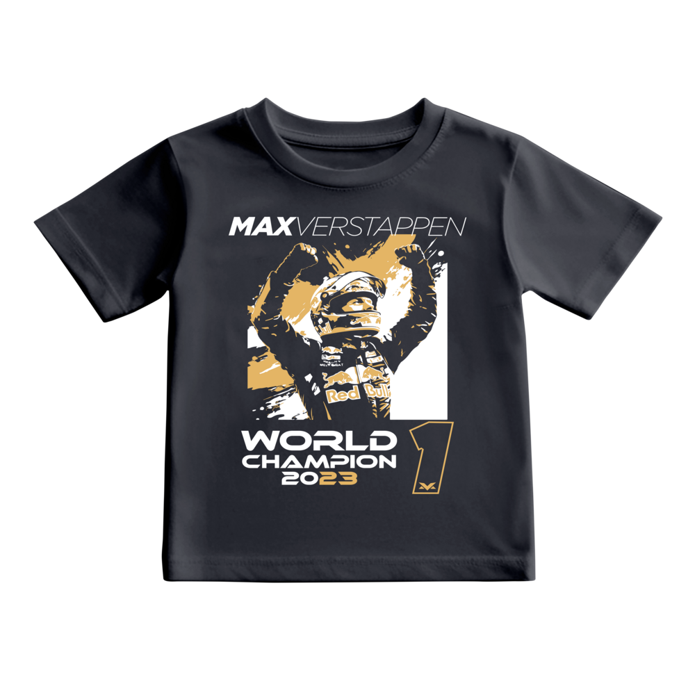 Camiseta Max Verstappen World Champion 2023 Oracle RedBull Racing F1 Team KIDS
