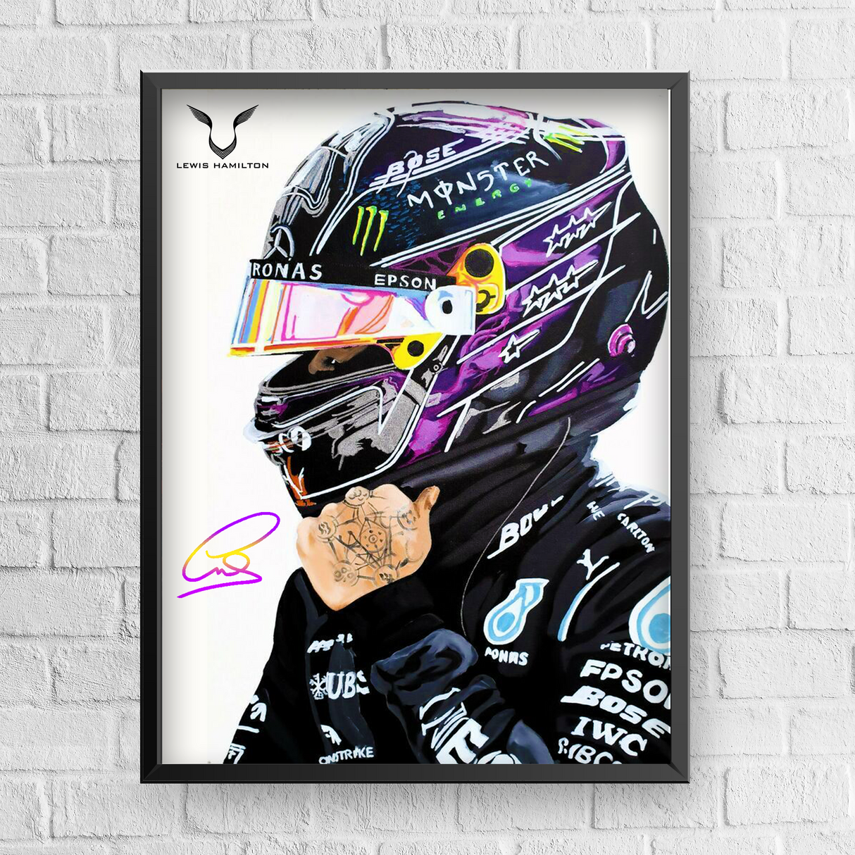 Quadro Decorativo Lewis Hamilton Mercedes AMG Petronas F1 2021