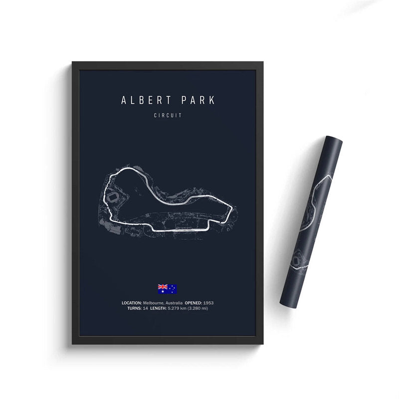 Quadro Decorativo de Parede de Circuitos Formula 1 Temporada 2023 - Albert Park