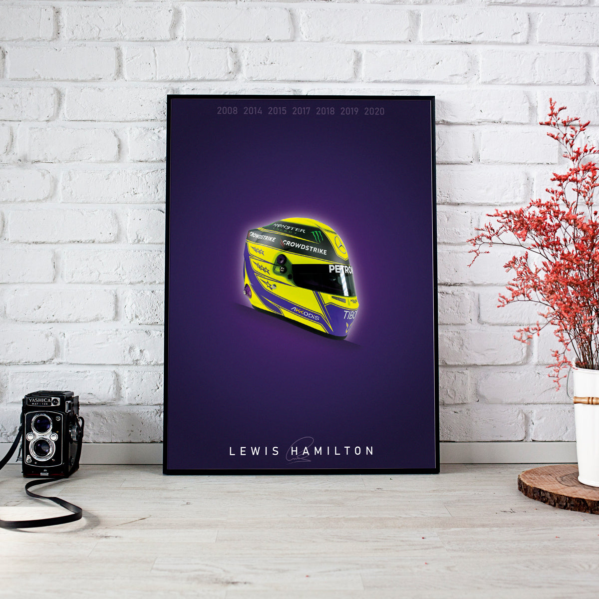 Quadro Decorativo Lewis Hamilton 44 Heptacampeão Mundial Capacete F1 2021