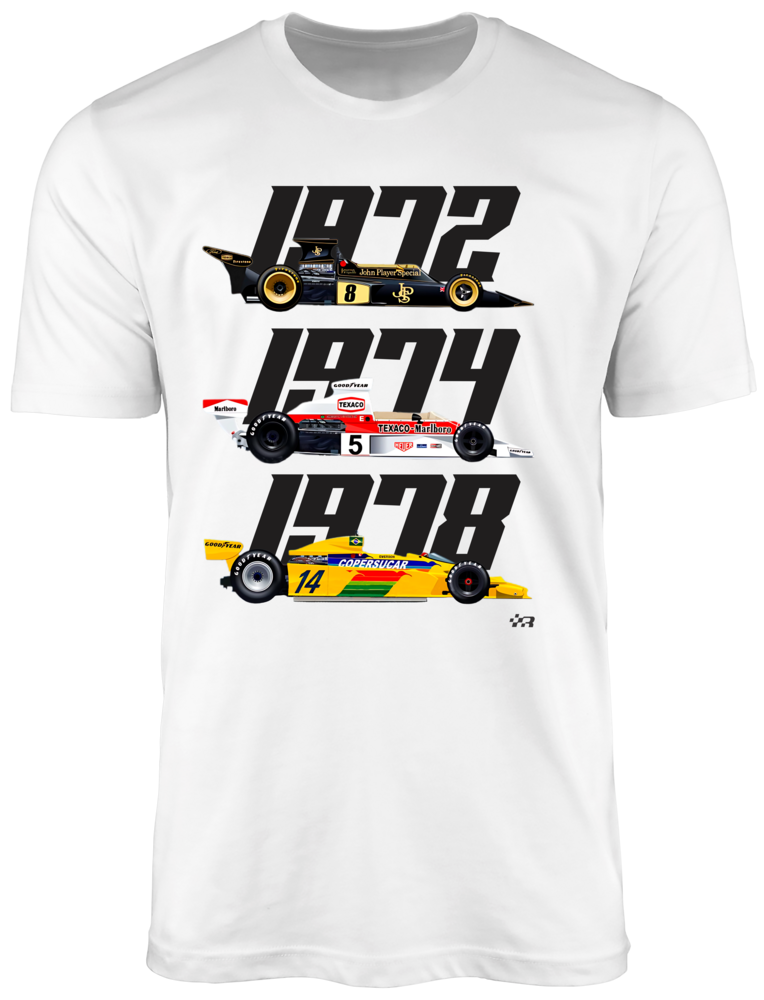 Camiseta Emerson Fittipaldi Bicampeão Mundial de Fórmula 1