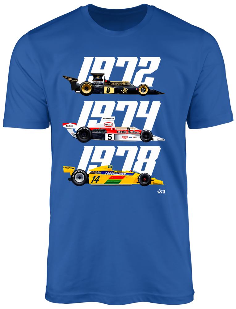 Camiseta Emerson Fittipaldi Bicampeão Mundial de Fórmula 1