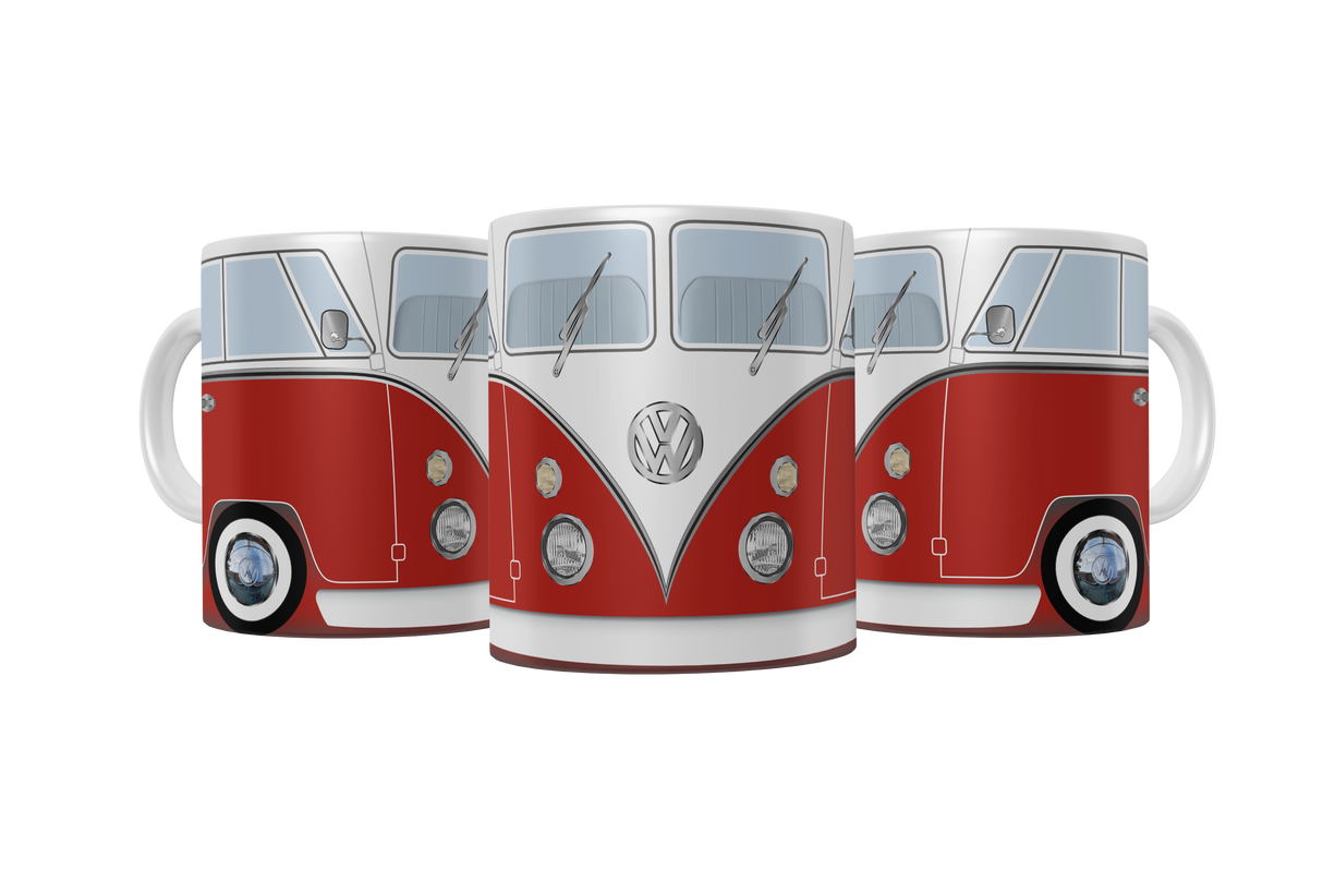 Caneca Kombi 6 Portas 1961 Alça Branca