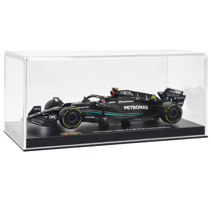 Miniatura W14 Mercedes AMG Petronas F1 Team 2023 1:24 c/ Caixa de Acrílico - Lewis Hamilton 44