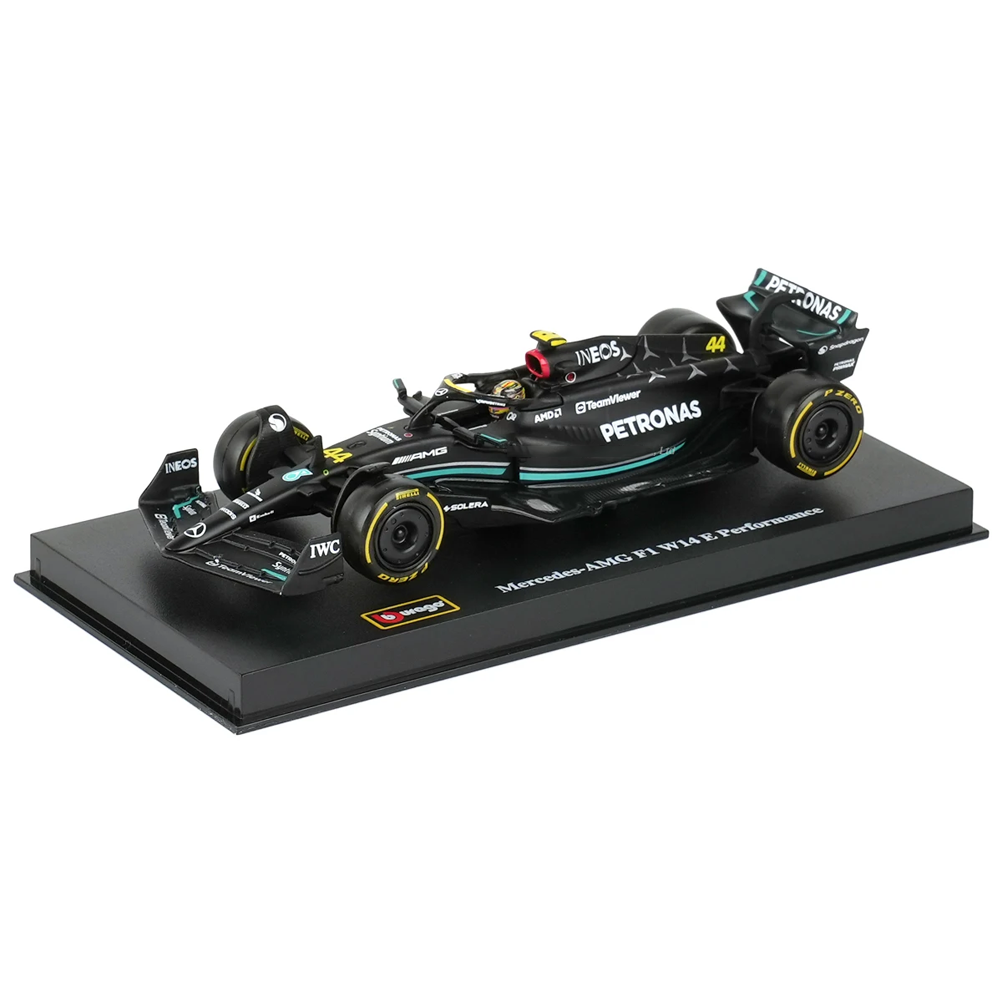 Miniatura W14 Mercedes AMG Petronas F1 Team 2023 1:43 c/ Caixa de Acrílico - Lewis Hamilton 44