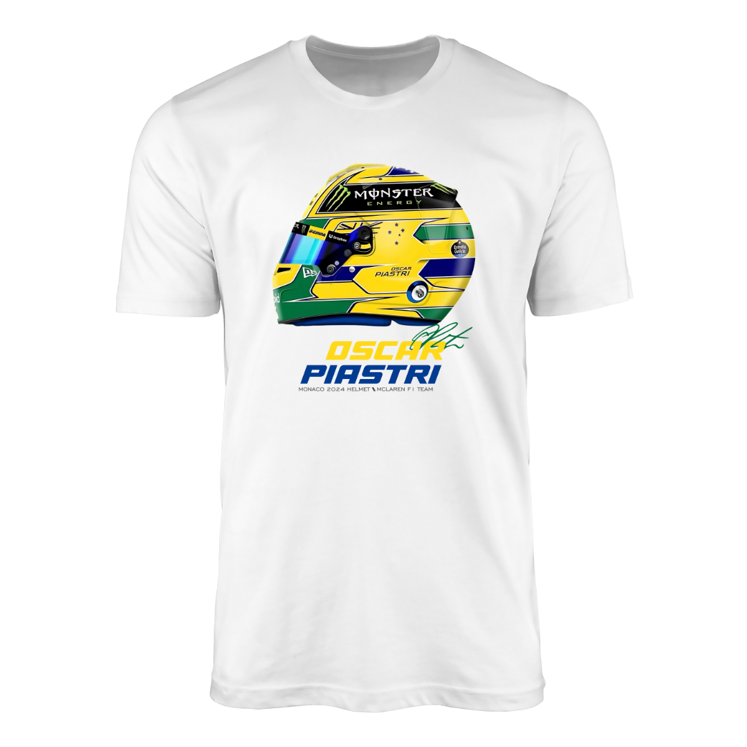 Camiseta Oscar Piastri Edição Especial Capacete Monaco GP 2024