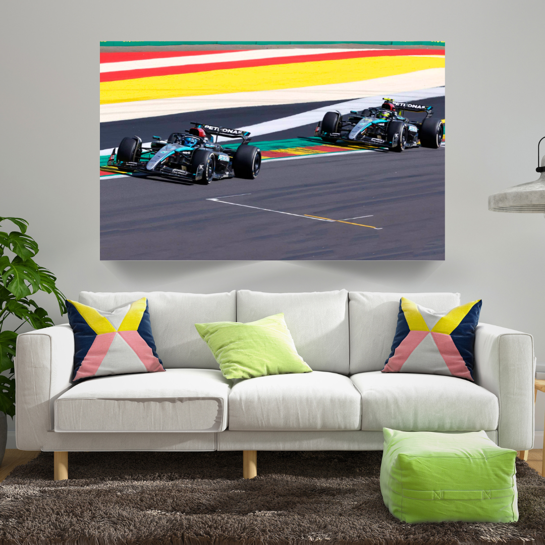 Quadro Decorativo George Russell X Lewis Hamilton Spa Grand Prix 2024