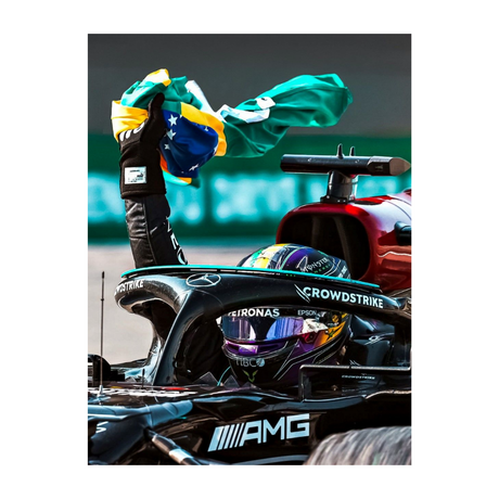 Quadro Decorativo Lewis Hamilton Interlagos 2021 GP Brasil