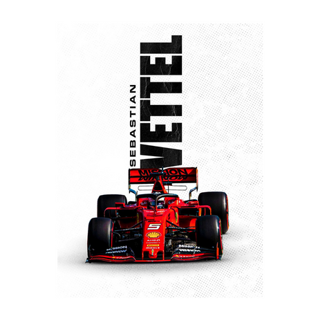 Quadro Decorativo Sebastian Vettel Scuderia Ferrari F1 2019