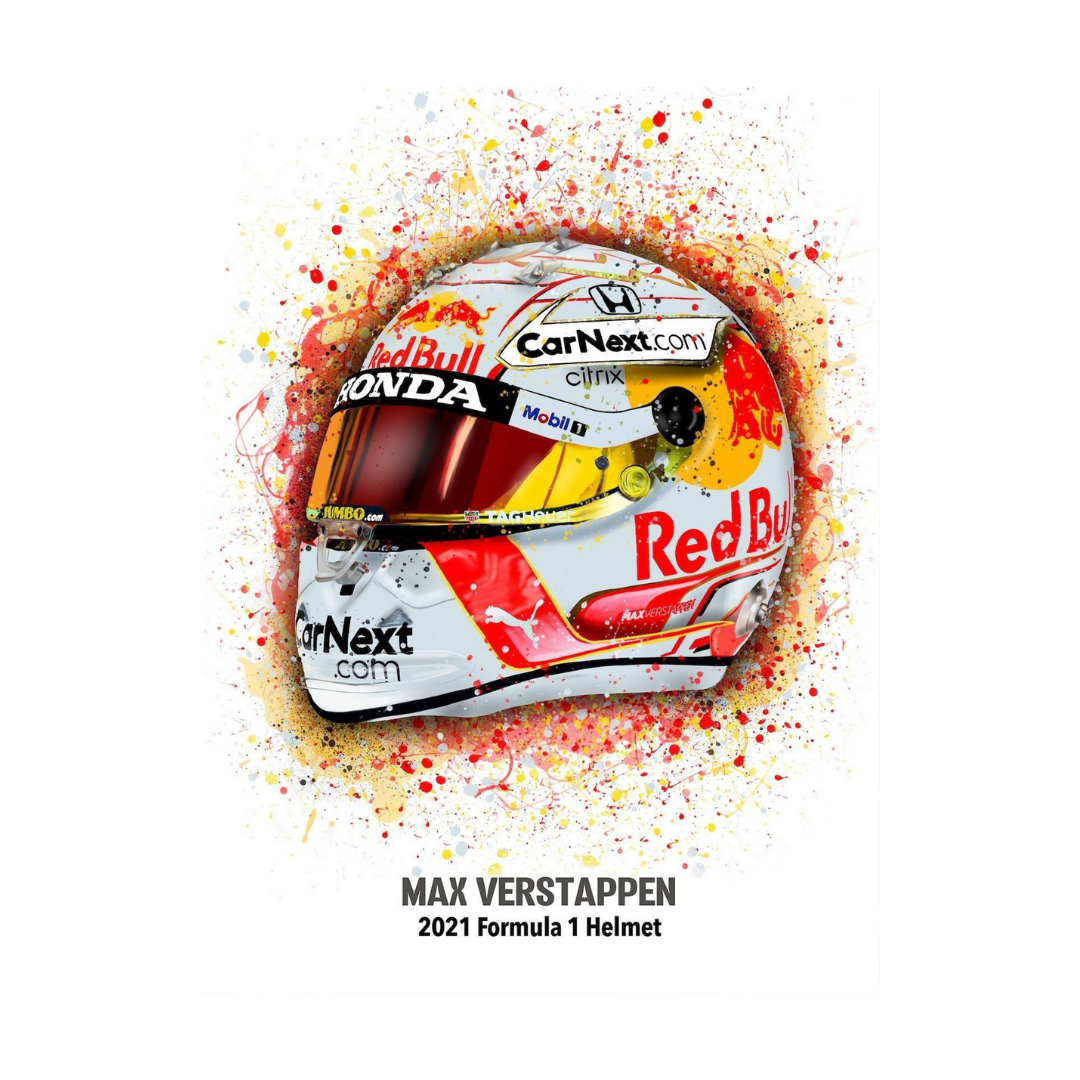 Quadro Decorativo Capacete Max Verstappen F1 World Champion 2021