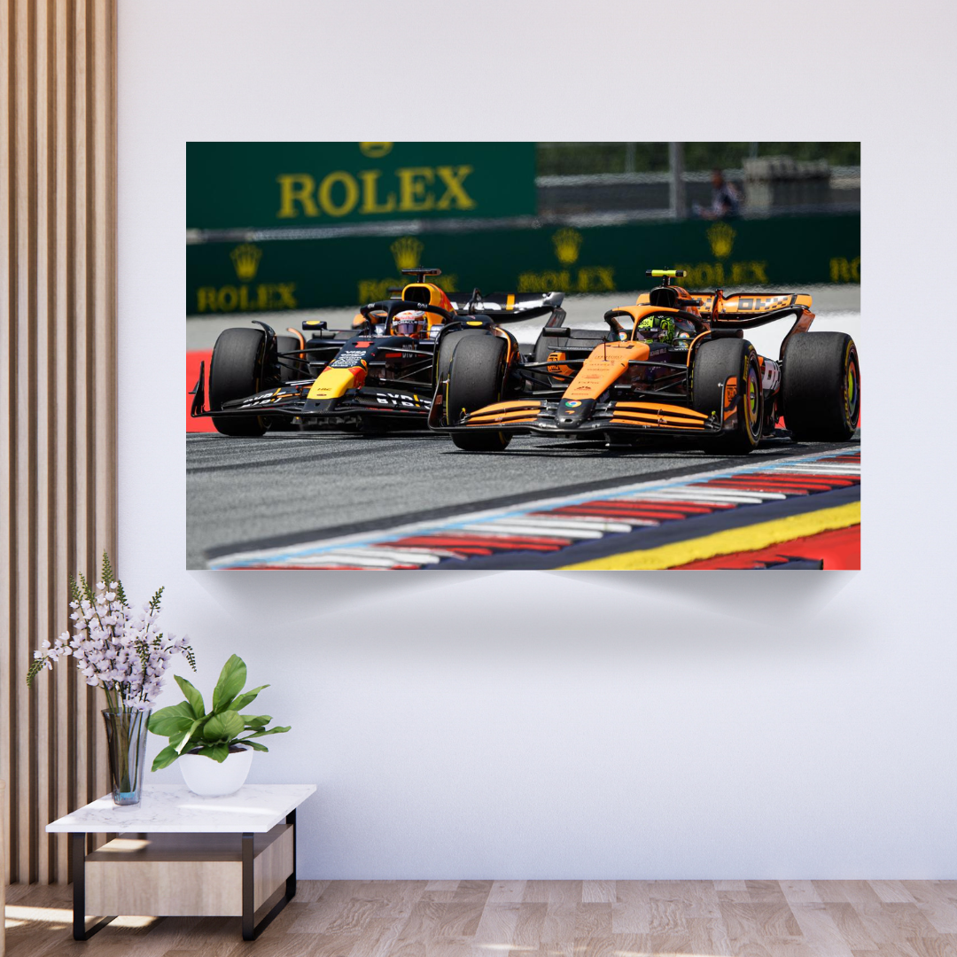 Quadro Decorativo Lando Norris X Max Verstappen GP da Áustria 2024