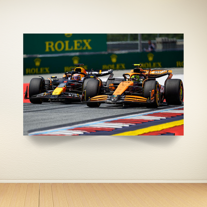 Quadro Decorativo Lando Norris X Max Verstappen GP da Áustria 2024