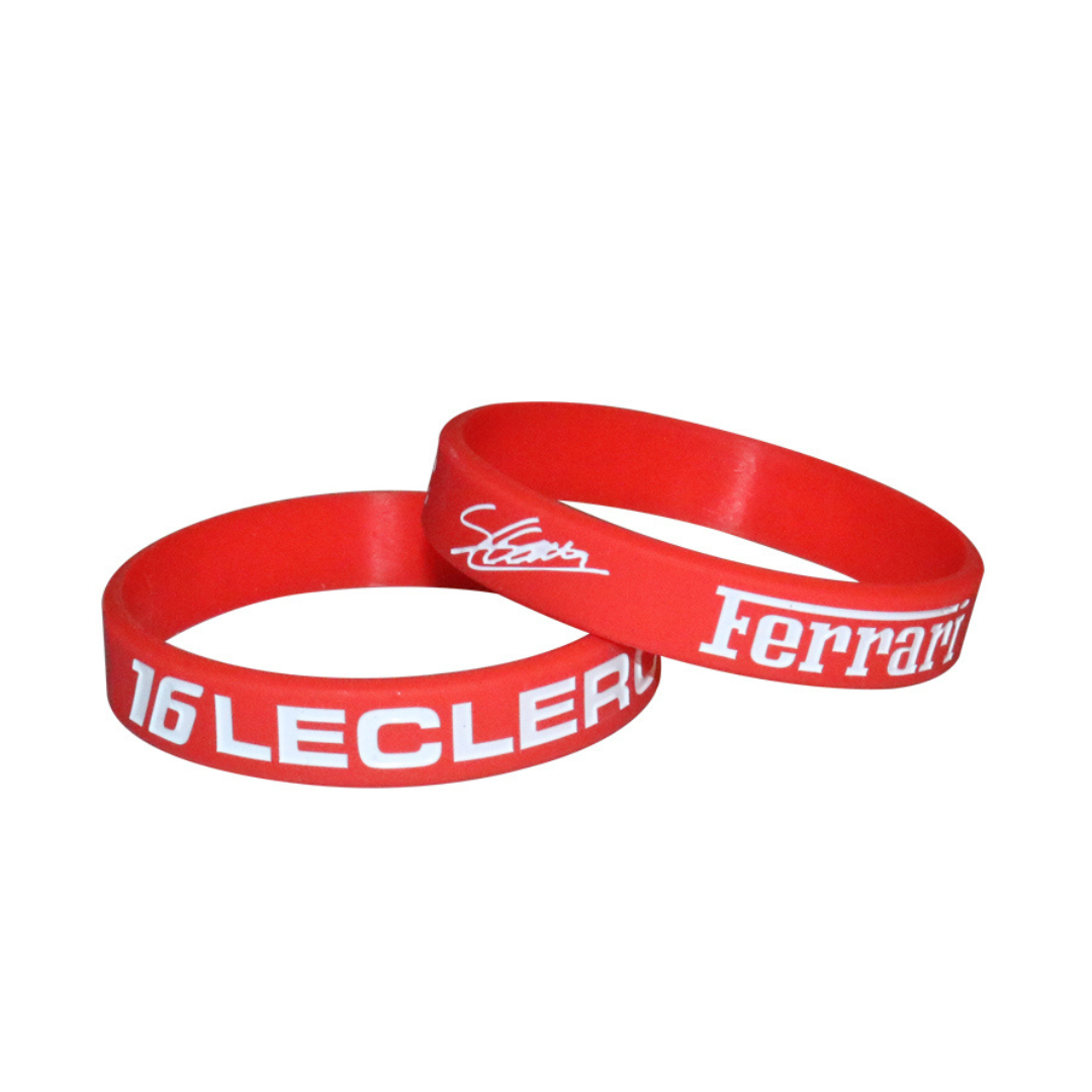 Pulseira de Silicone Charles Leclerc 16 Scuderia Ferrari F1 Team 2023 - Vermelha