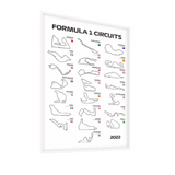 Quadro Decorativo Circuitos Formula 1 Temporada 2023 Branco