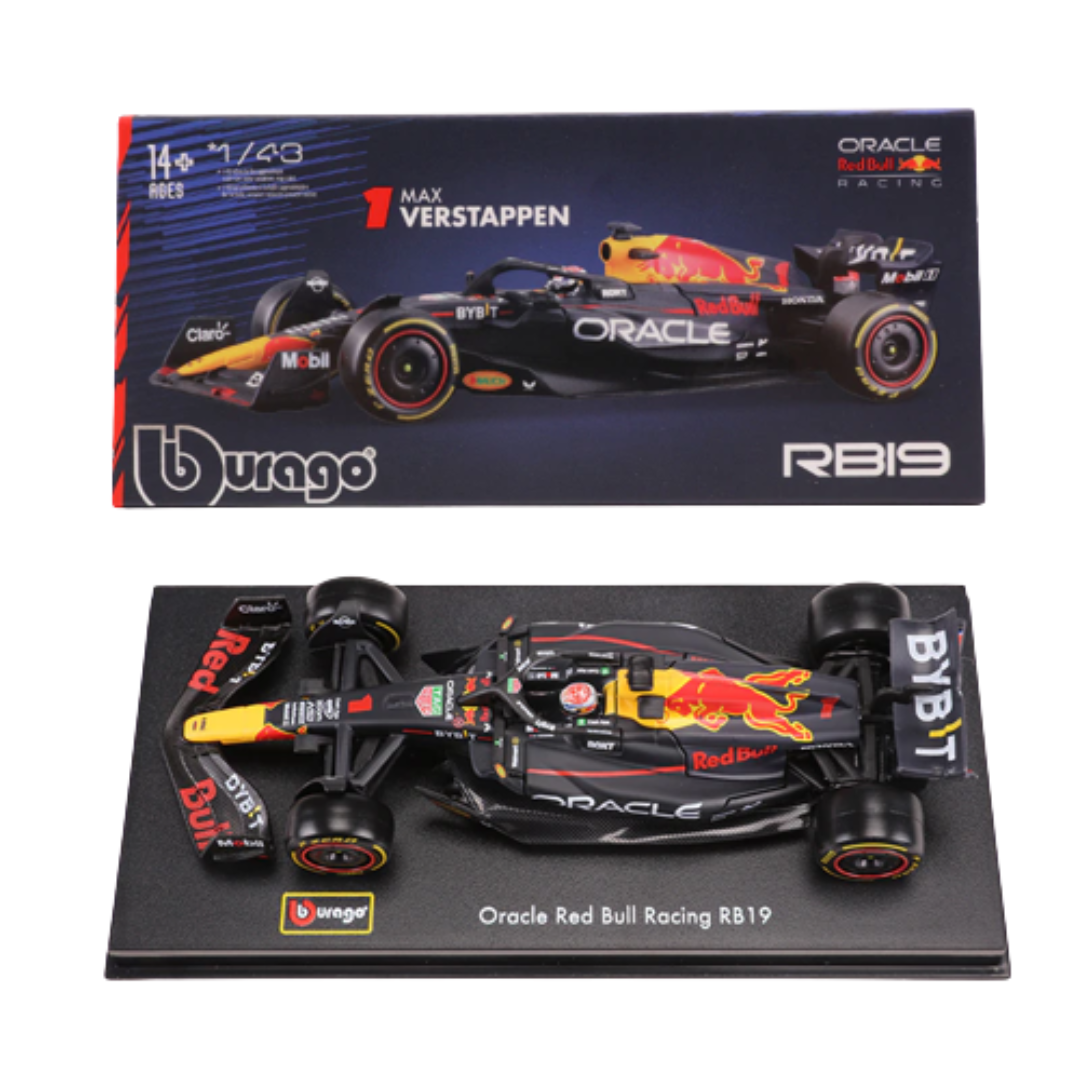 Miniatura RB19 1:43 RedBull Racing Temporada 2023 c/ Caixa de Acrílico - Max Verstappen 1