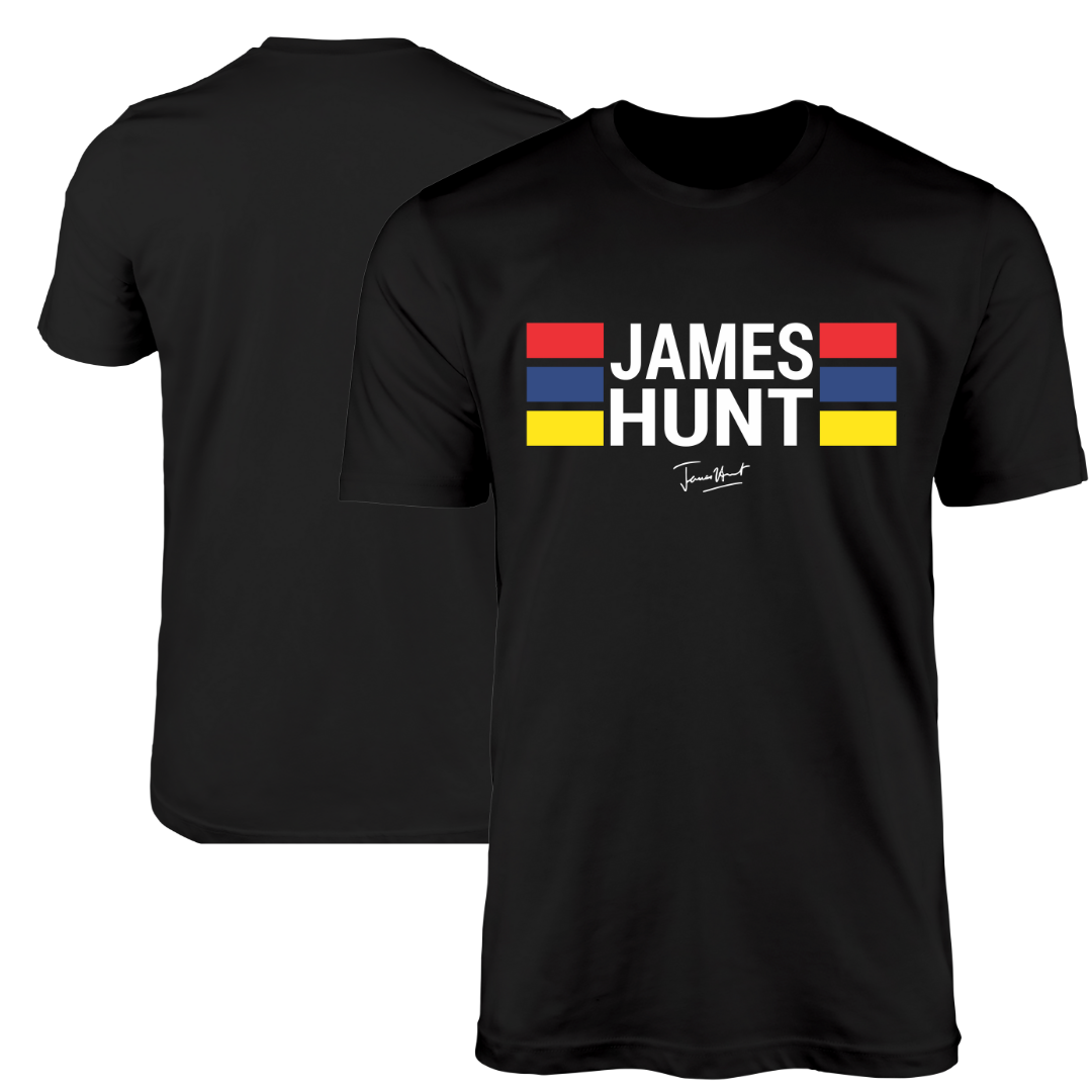 Camiseta James Hunt World Champion 1976 Preta