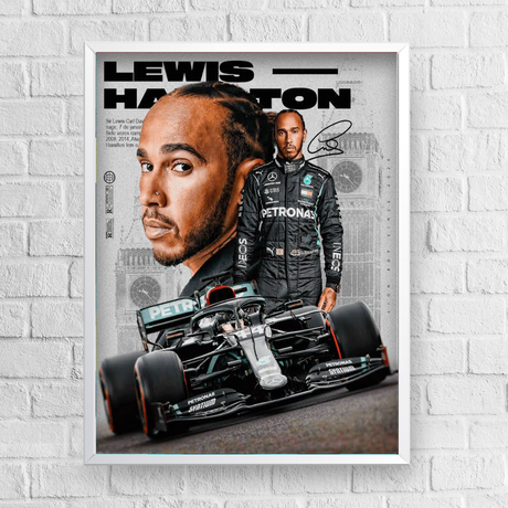 Quadro Decorativo Lewis Hamilton Mercedes AMG Petronas F1 Team W11 2021