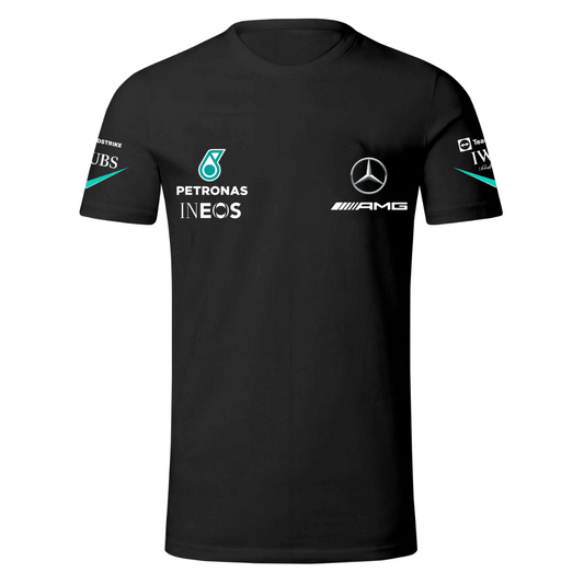 Camiseta Lewis Hamilton Mercedes 2024 Dry Fit Tech T-shirt Preta