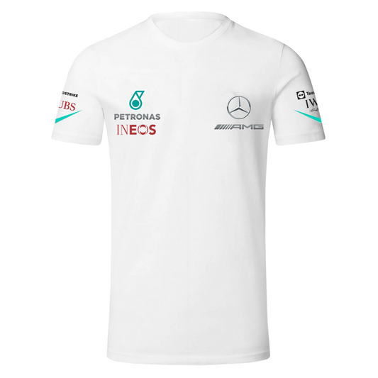 Camiseta Lewis Hamilton Mercedes AMG Petronas F1 2024 Branca