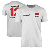 Camiseta McLaren Marlboro F1 Team MP4/4 1988 - Branca