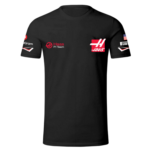 Camiseta Kevin Magnussen Haas 2024 Dry Fit Tech T-shirt Preta