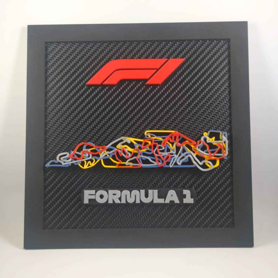 Super Quadro Decorativo Circuitos Fórmula 1 Temporada 2023 - Preto