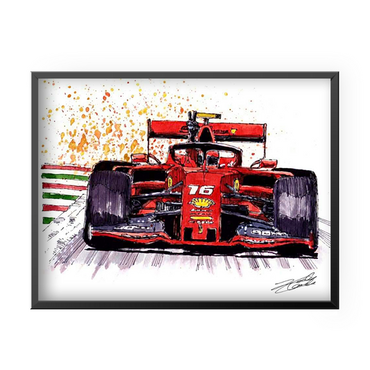 Quadro Decorativo Charles Leclerc 16 Scuderia Ferrari