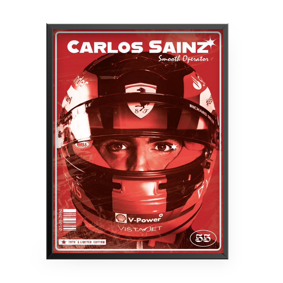 Quadro Decorativo Carlos Sainz 55 Scuderia Ferrari Smooth Operator