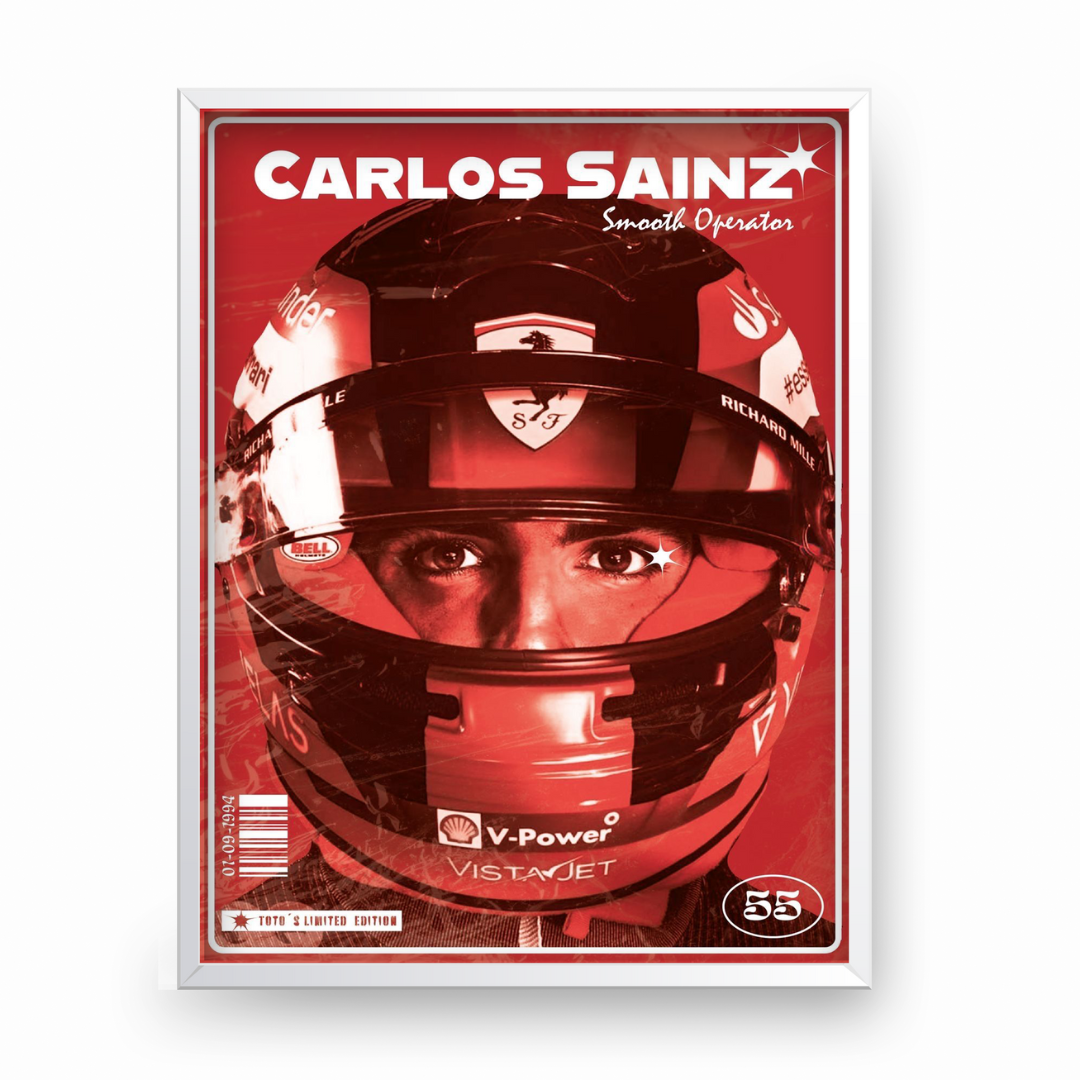 Quadro Decorativo Carlos Sainz 55 Scuderia Ferrari Smooth Operator