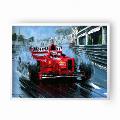 Quadro Decorativo Michael Schumacher Scuderia Ferrari Monaco Grand Prix