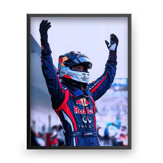 Quadro Decorativo Sebastian Vettel F1 World Champion 2011 RedBull Racing