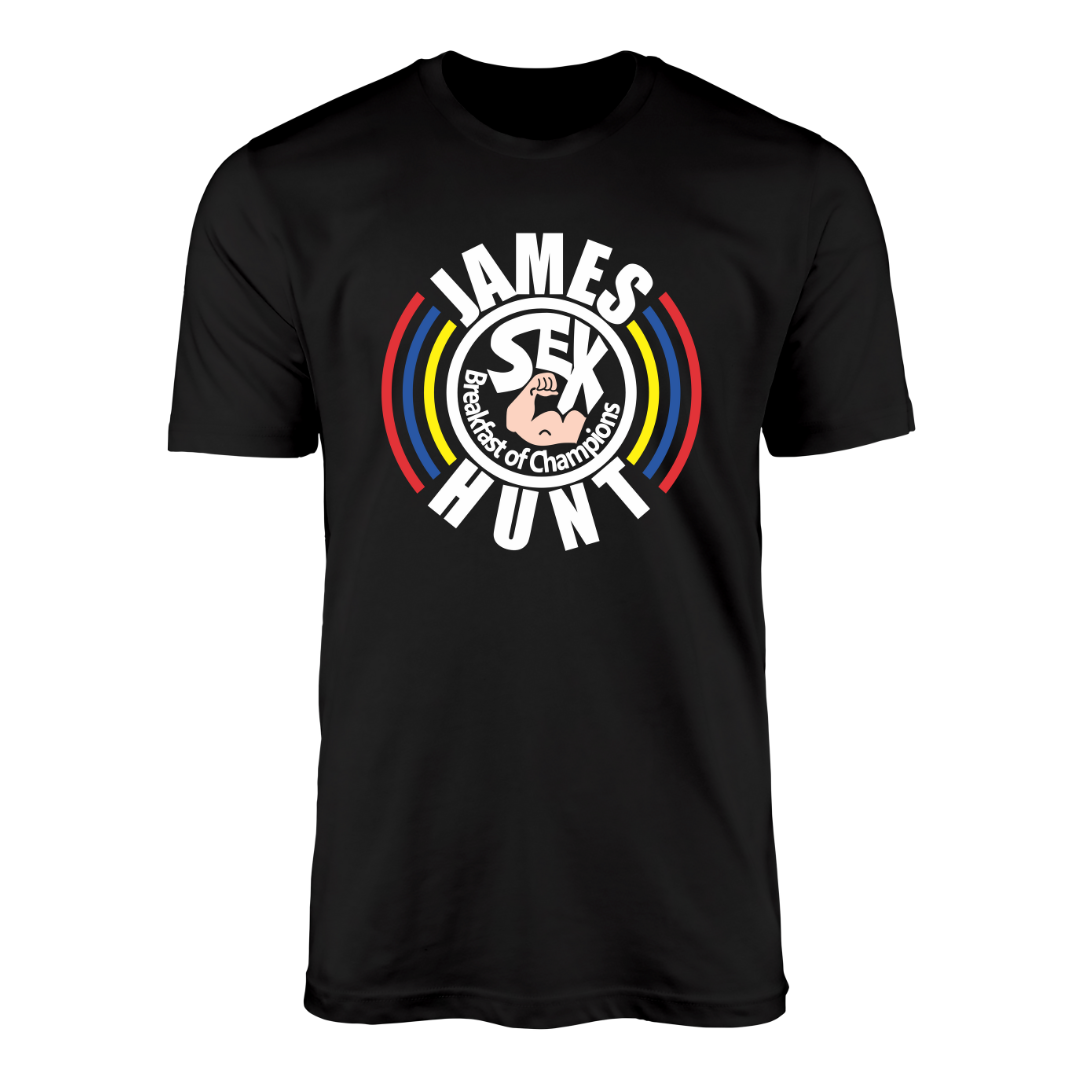 Camiseta James Hunt Sex Breakfast of The Champions